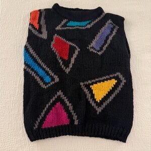 Vintage JEANNE PIERRE Geometric Knit Sweater Vest